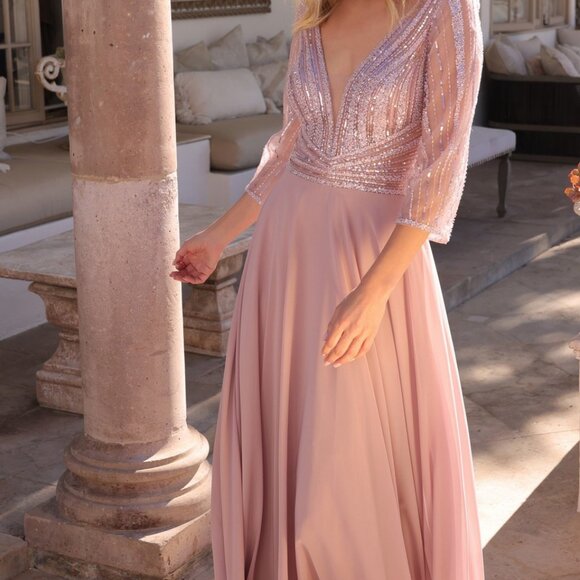 Plus size formal dress.Mother of the bride short sleeve wedding guest party gala - Picture 1 of 6